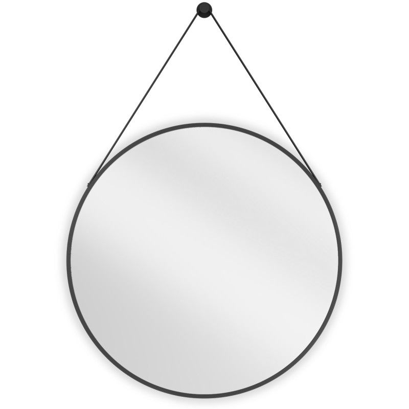 Mexen String oglindă rotundă baie 70 cm, ramă neagră - 9854-070-070-000-70