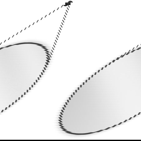 Mexen String kerek fürdőszobai tükör 70 cm, fekete keret - 9854-070-070-000-70