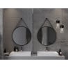 Mexen String oglindă baie rotundă 70 cm, ramă neagră - 9854-070-070-000-70