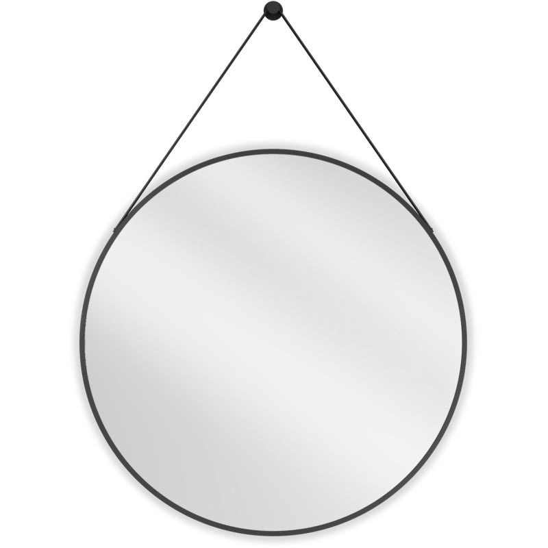 Mexen String oglindă baie rotundă 80 cm, cadru negru - 9854-080-080-000-70