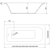 Cada Vega cadă dreptunghiulară 130 x 70 cm cu panou, alb - 55011307000X