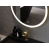 Mexen Esso oglindă de baie iluminată, rotundă 60 cm, LED 6000K, anti-ceață, ramă aurie - 9825-060-060-611-50
