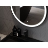 Mexen Esso oglindă de baie iluminată, rotundă 90 cm, LED 6000K, anti-ceață, cadru negru - 9825-090-090-611-70