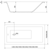 Mexen Cubik téglalap alakú kád 150 x 70 cm burkolattal és 1-szárnyas zuhanyfallal 75 cm átlátszó króm