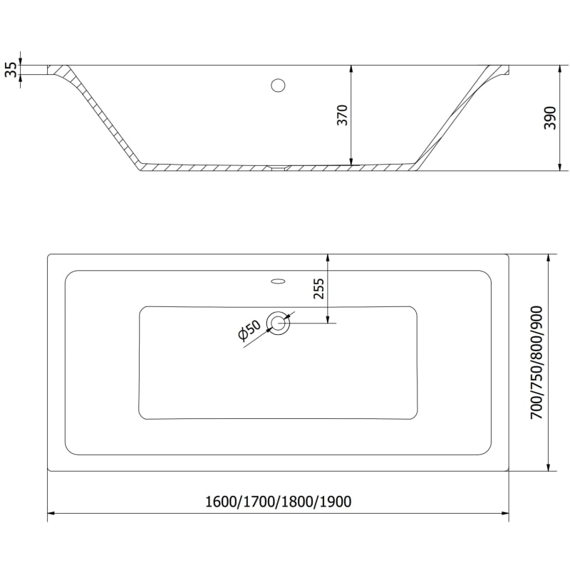 Mexen Cube cadă dreptunghiulară 160 x 70 cm cu mască, albă - 55051607000X