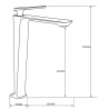 Mexen Ares baterie înaltă de chiuvetă, Aurie - 744110-50