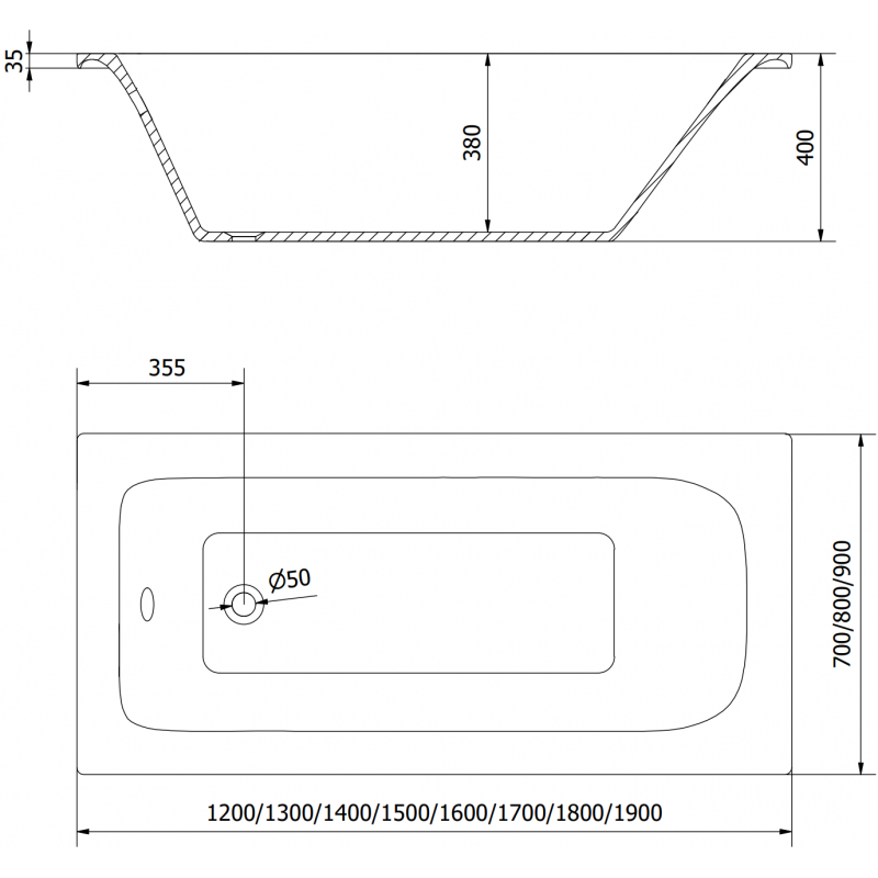 Mexen Vega cada dreptunghiulară 180 x 80 cm cu carcasă și paravan cu 1 panou de 100 cm, model negru - 550118080X9510007070
