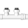 Mexen ventil de radiator unghiular, Duplex, DN50, alb - W907-000-20