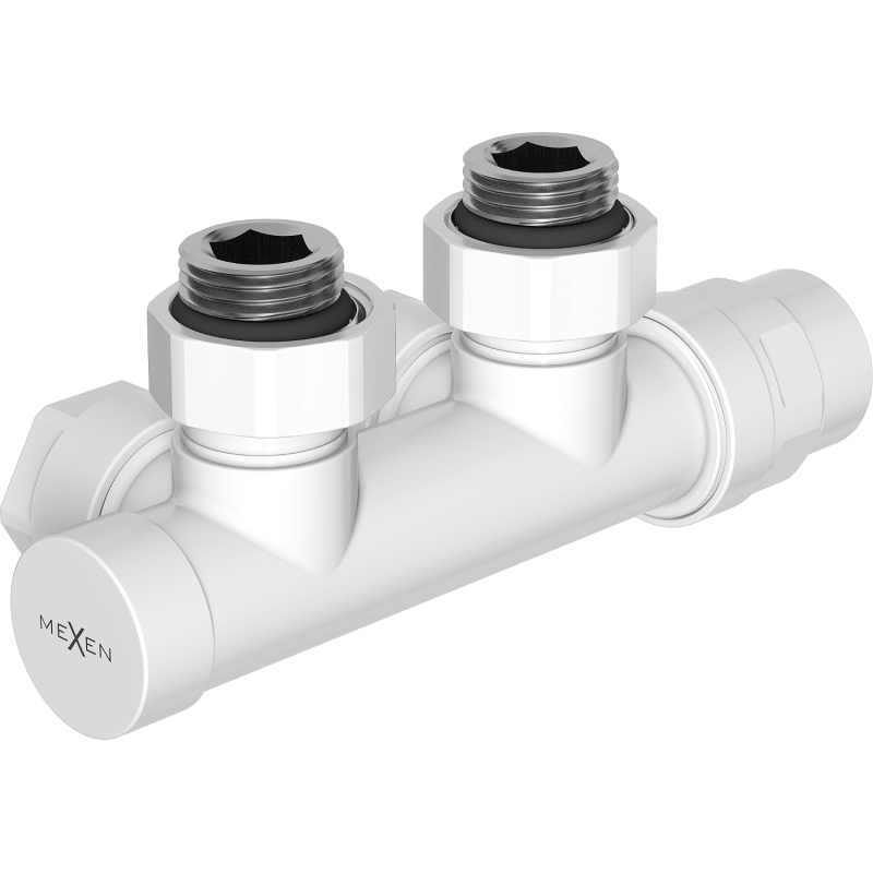 Mexen Uni-Term supapă de radiator unghiulară, Duplex, DN50, alb - W907-000-20