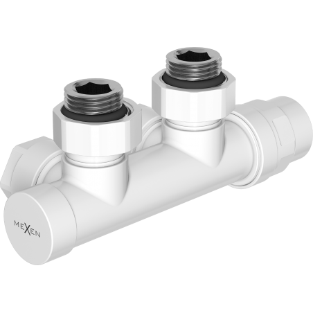 Mexen Uni-Term supapă de radiator unghiulară, Duplex, DN50, alb - W907-000-20