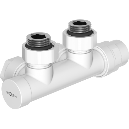Mexen ventil de radiator unghiular, Duplex, DN50, alb - W907-000-20