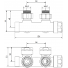 Mexen sarokszelep, Duplex, DN50, fehér - W907-000-20