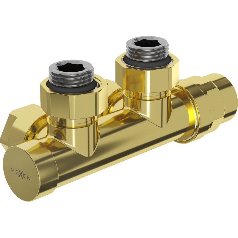 Mexen Uni-Term robinet unghiular pentru radiator, Duplex, DN50, auriu - W907-000-50