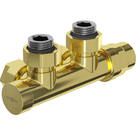 Mexen Uni-Term radiátorszelep, Duplex, DN50, arany - W907-000-50