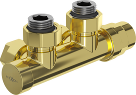 Mexen Uni-Term robinet unghiular pentru radiator, Duplex, DN50, auriu - W907-000-50