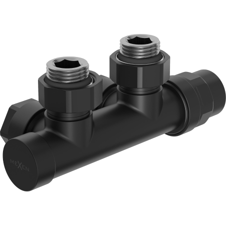 Vanâ ventil de radiator Mexen, unghiular, Duplex, DN50, negru - W907-000-70