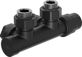 Mexen ventil de calorifer unghiular, Duplex, DN50, negru - W907-000-70