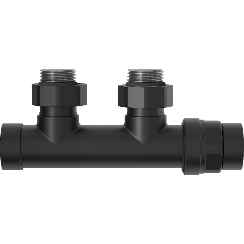 Mexen Uni-Term supapă de radiator unghiulară, Duplex, DN50, negru - W907-000-70