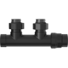 Mexen ventil de calorifer unghiular, Duplex, DN50, negru - W907-000-70