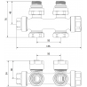 Mexen supapă radiator unghiulară / dreaptă, Duplex, DN50, crom - W908-000-01