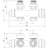 Mexen valvă radiator unghiulară/dreaptă, Duplex, DN50, alb - W908-000-20