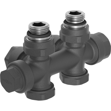 Mexen Uni-Term supapă radiator unghiulară/dreaptă, Duplex, DN50, antracit - W908-000-66