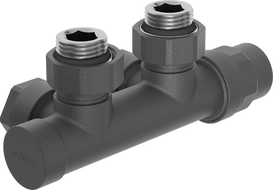 Mexen supapă radiator unghiular, Duplex, DN50, antracit - W907-000-66