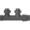 Mexen supapă pentru radiator unghiulară, Duplex, DN50, antracit - W907-000-66