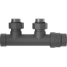 Mexen supapă radiator unghiular, Duplex, DN50, antracit - W907-000-66