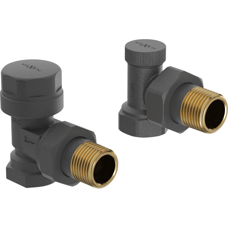 Mexen Uni-Term radiátorszelep szögletes, antracit - W901-000-66