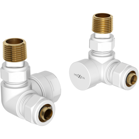 Mexen Uni-Term radiátorszelepek tengelyirányú, fehér - W903-000-20
