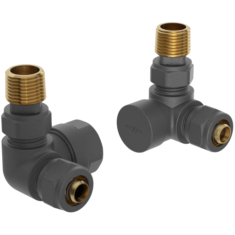 Mexen Uni-Term radiátorszelepek tengelyirányú, antracit - W903-000-66