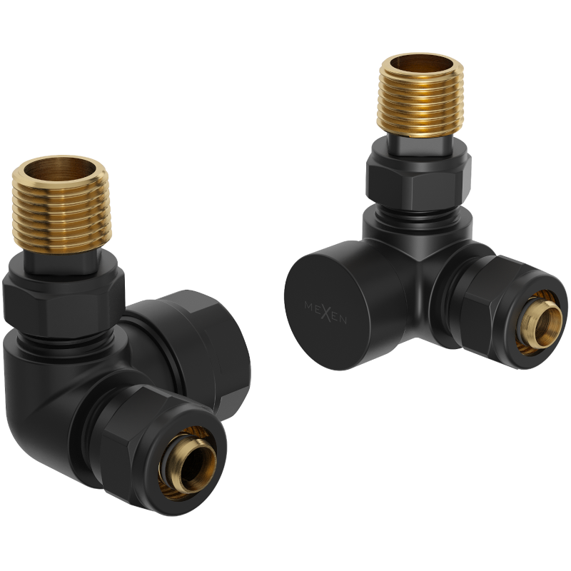 Mexen Uni-Term fekete radiátorszelepek, tengelyirányú - W903-000-70