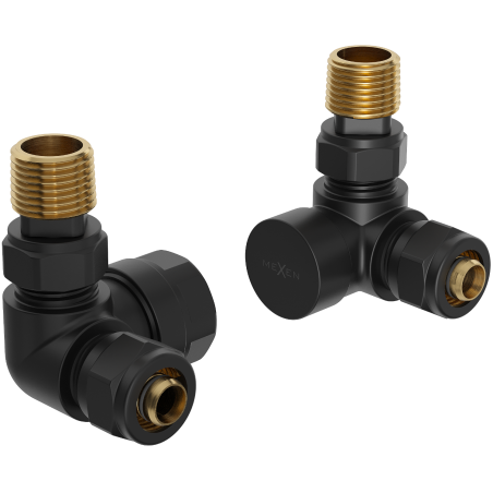 Mexen Uni-Term fekete radiátorszelepek, tengelyirányú - W903-000-70