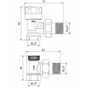 Mexen supape de radiator unghiulare, crom - W901-000-01