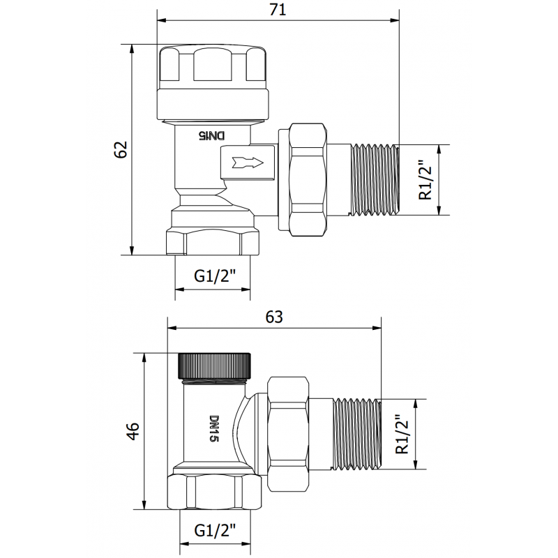 Mexen Uni-Term valve radiatoare unghiulare, negre - W901-000-70
