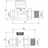 Mexen valve calorifer, drepte, aurii - W902-000-50