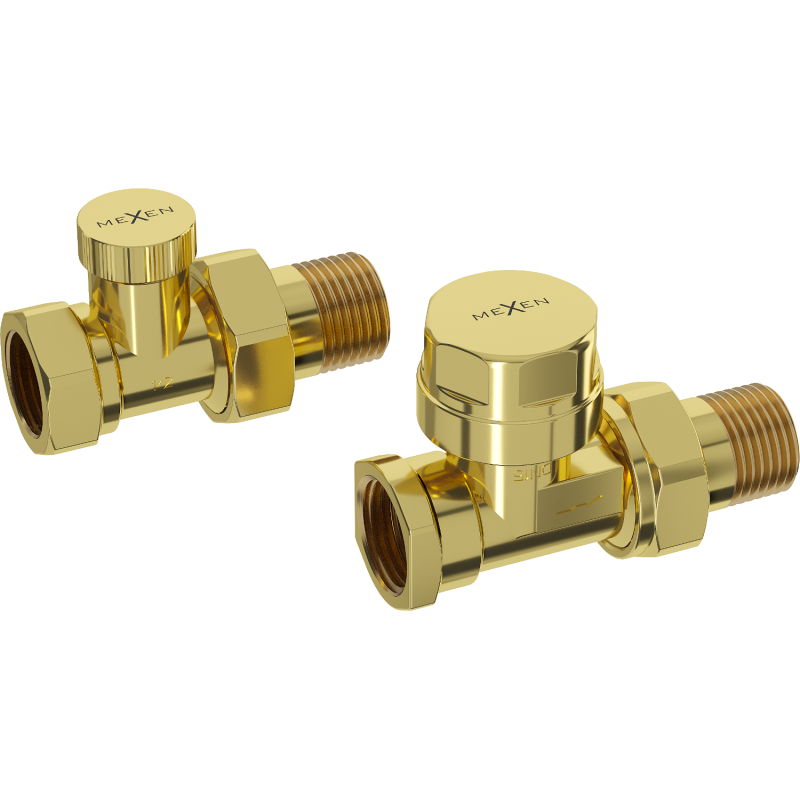 Mexen valve calorifer, drepte, aurii - W902-000-50
