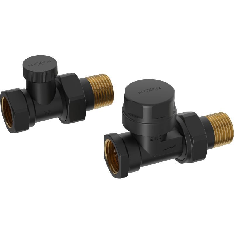 Mexen supape pentru calorifer, drepte, negru - W902-000-70