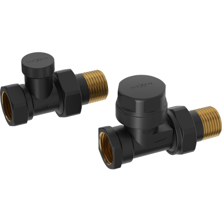 Mexen supape pentru calorifer, drepte, negru - W902-000-70