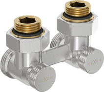 Mexen kétcsöves radiátorszelep DN50, sarok 1/2"x3/4", nikkel - W911-012-01