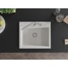 Mexen Oscar chiuvetă din granit cu 1 cuvă 580 x 490 mm, albă, sifon cromat - 6519581000-20