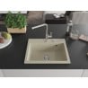 Mexen Oscar chiuvetă de granit cu 1 cuvă 580 x 490 mm, bej, sifon crom - 6519581000-69