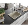 Mexen Oscar chiuvetă de granit cu 1 cuvă 580 x 490 mm, bej, sifon crom - 6519581000-69