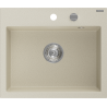Mexen Oscar chiuvetă de granit cu 1 cuvă 580 x 490 mm, bej, sifon crom - 6519581000-69