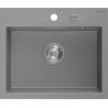 Mexen Oscar chiuvetă de bucătărie din granit cu 1 compartiment 580 x 490 mm, gri, sifon cromat - 6519581000-71