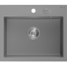 Mexen Oscar chiuvetă de granit cu 1 compartiment 580 x 490 mm, gri, sifon crom - 6519581000-71