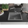 Mexen Oscar 1 rekeszes gránit mosogató 580 x 490 mm, szürke, króm szifon - 6519581000-71