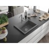 Mexen Oscar 1 rekeszes gránit mosogató 580 x 490 mm, szürke, króm szifon - 6519581000-71