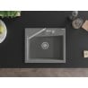 Mexen Oscar chiuvetă de granit cu 1 compartiment 580 x 490 mm, gri, sifon crom - 6519581000-71